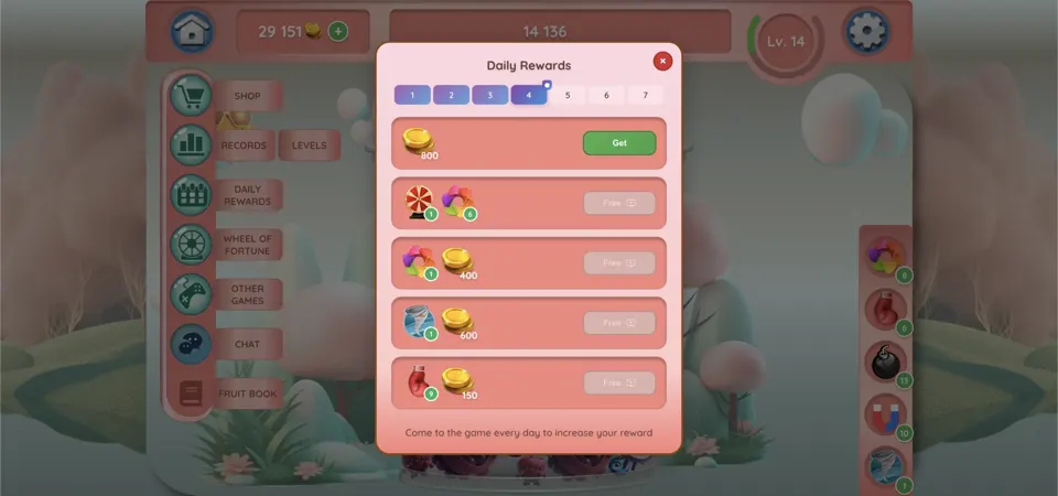 Daily rewards